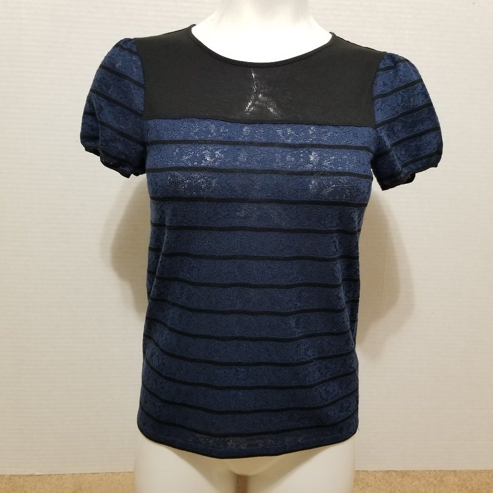 BP top Small floral lace striped keyhole unlined feminine Nordstrom